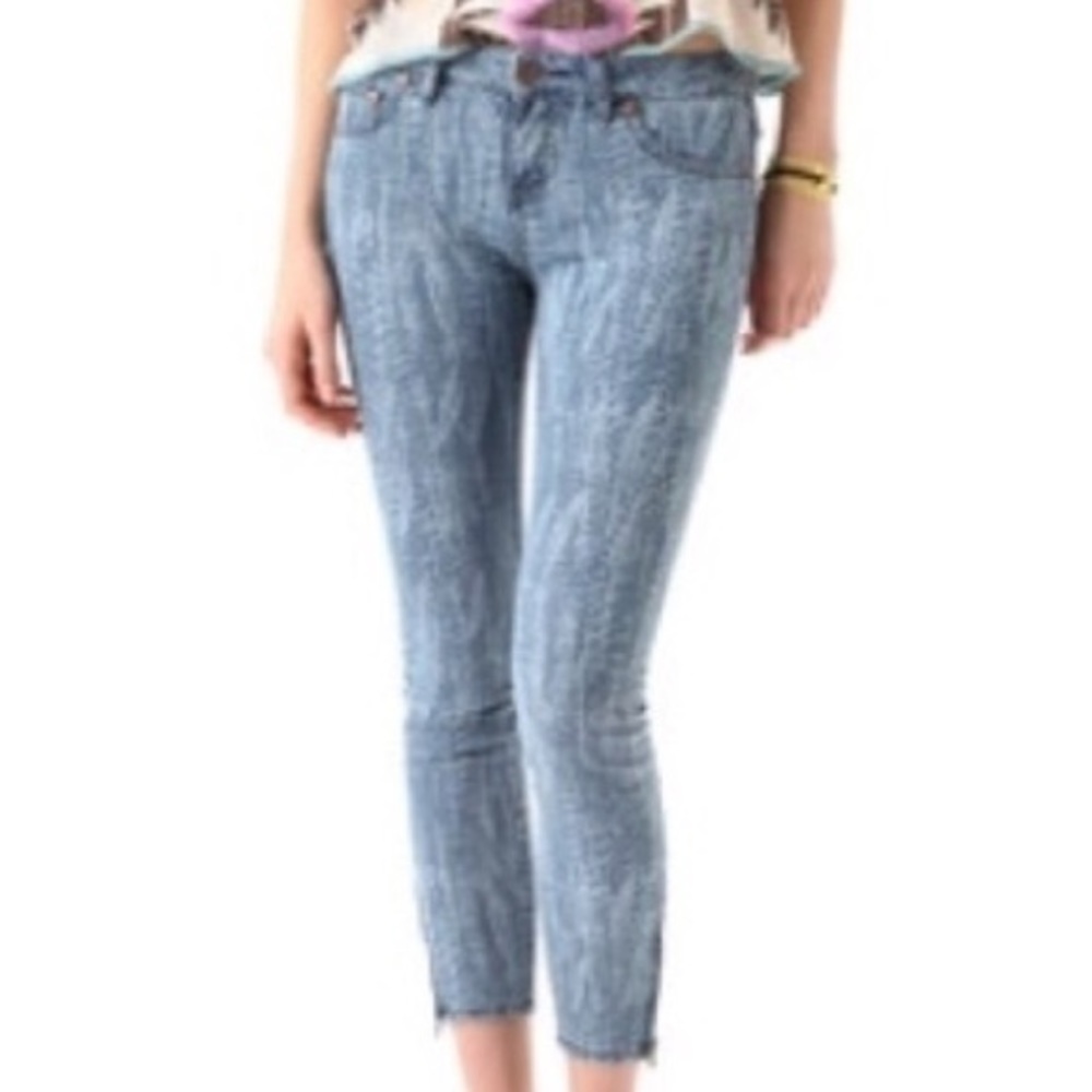 Free people patterned skinny jeans
